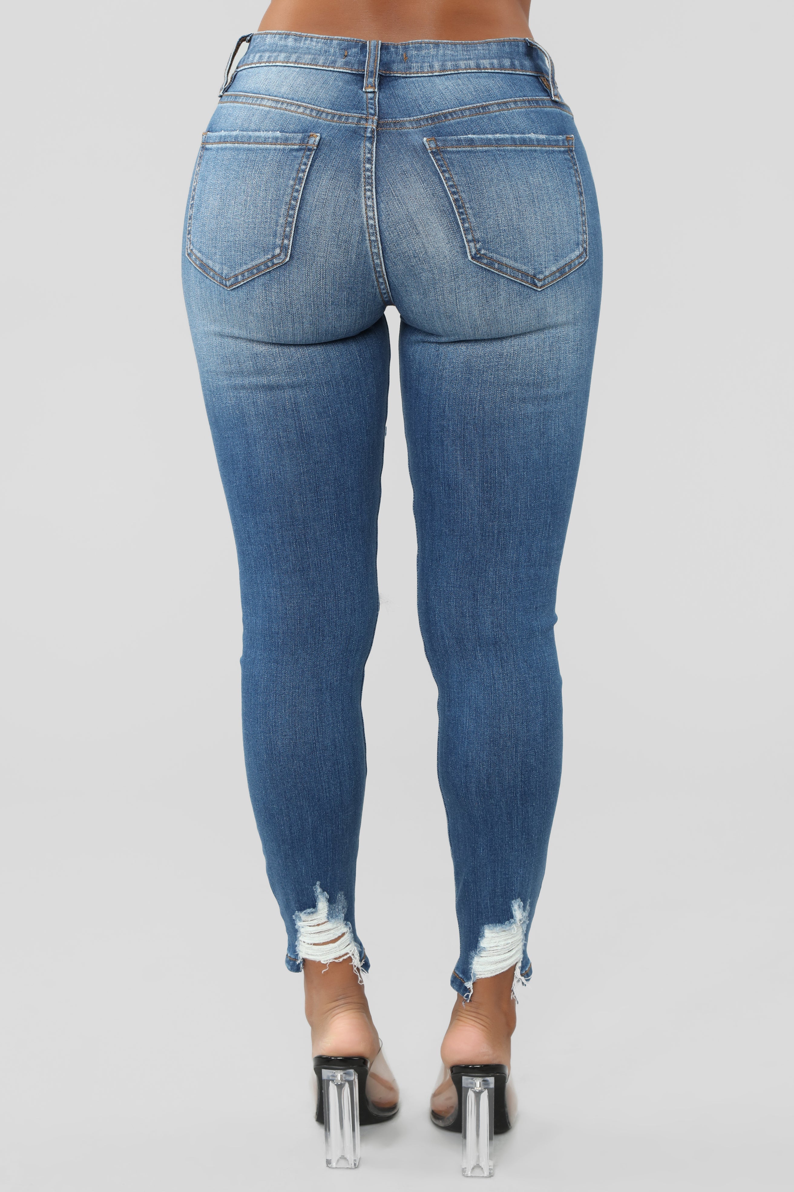 Ego Trip Mid Rise Jeans - Medium Blue Wash