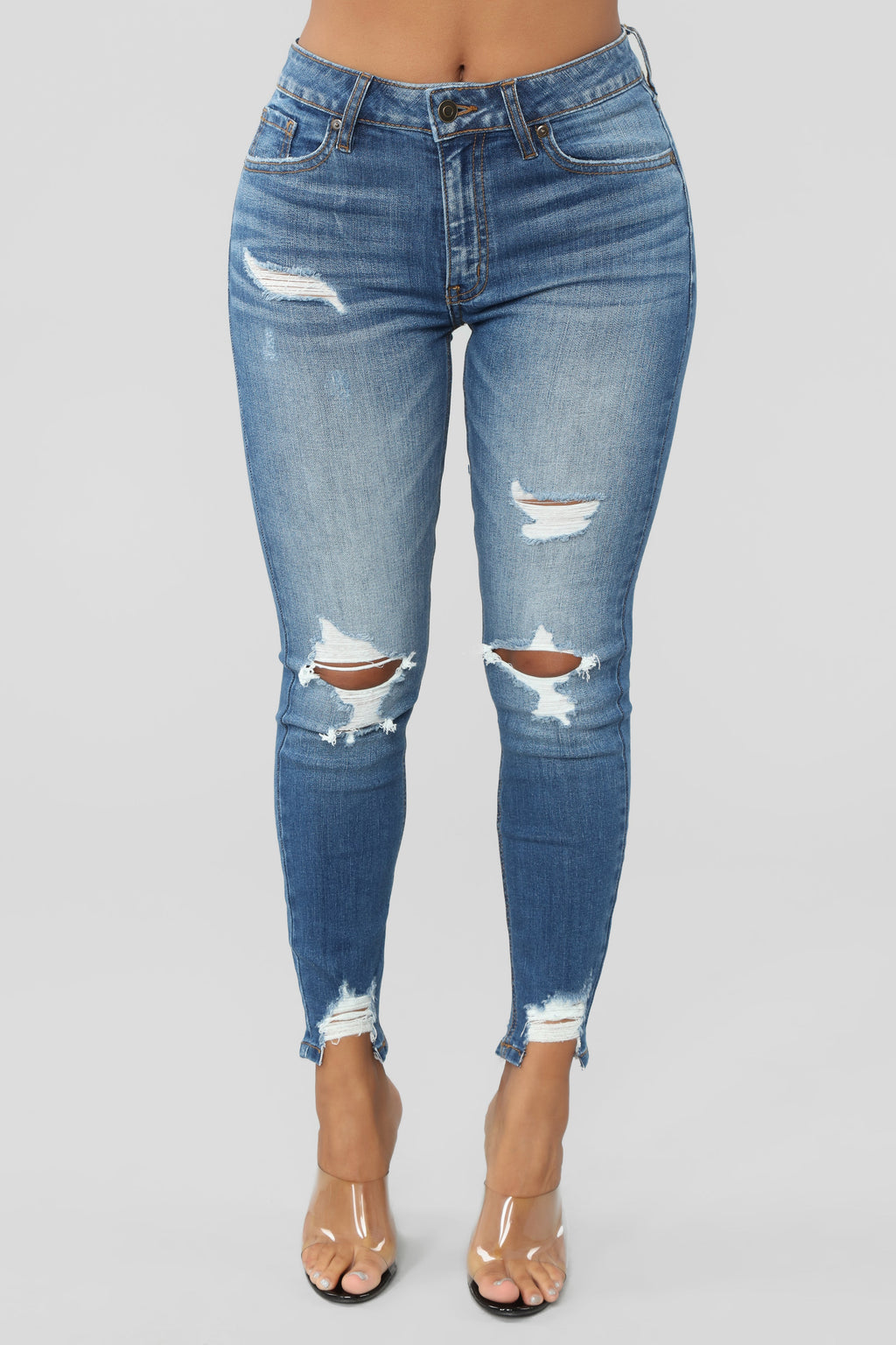 Ego Trip Mid Rise Jeans - Medium Blue Wash