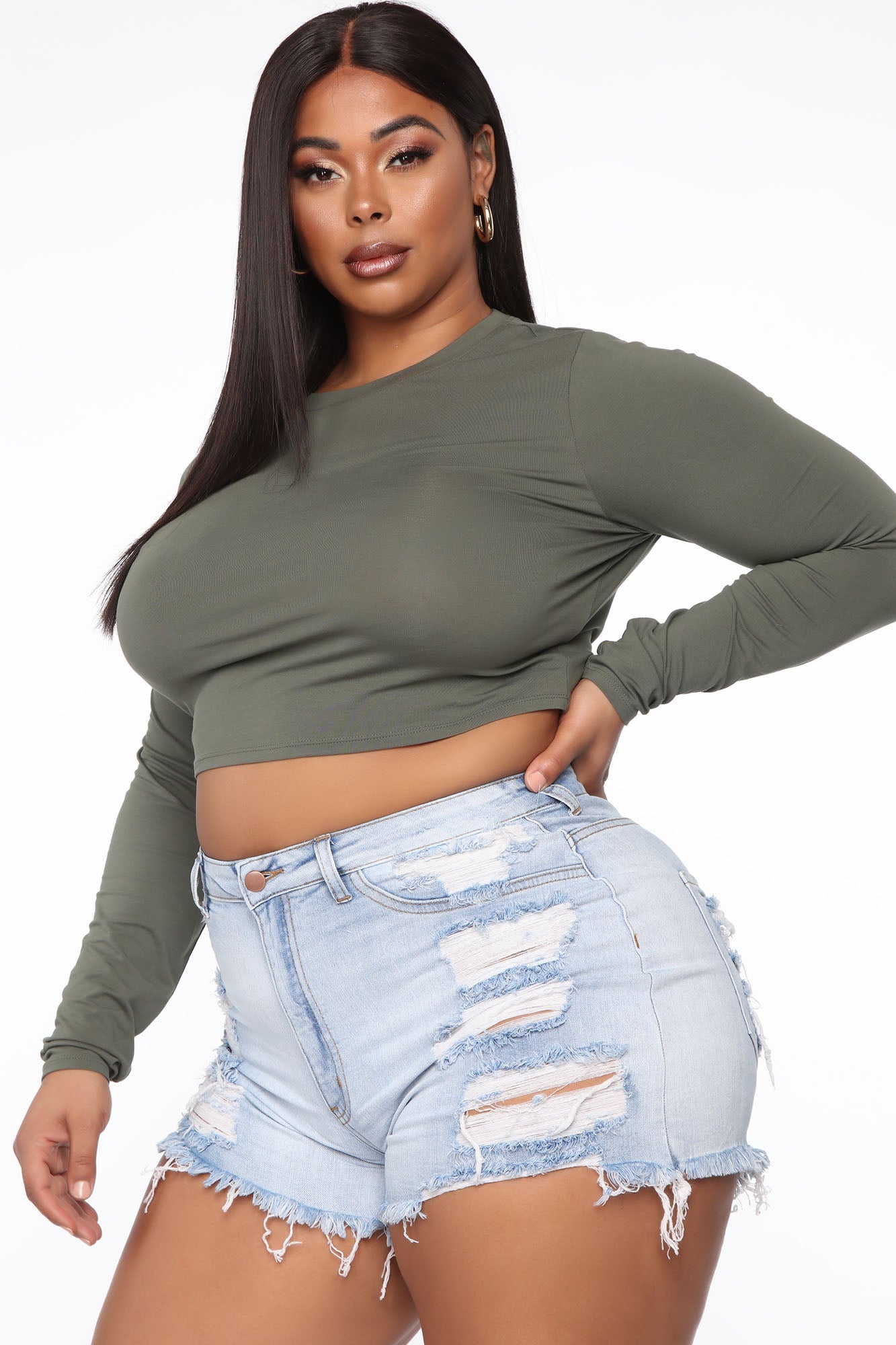 Robin Long Sleeve Top - Army Green