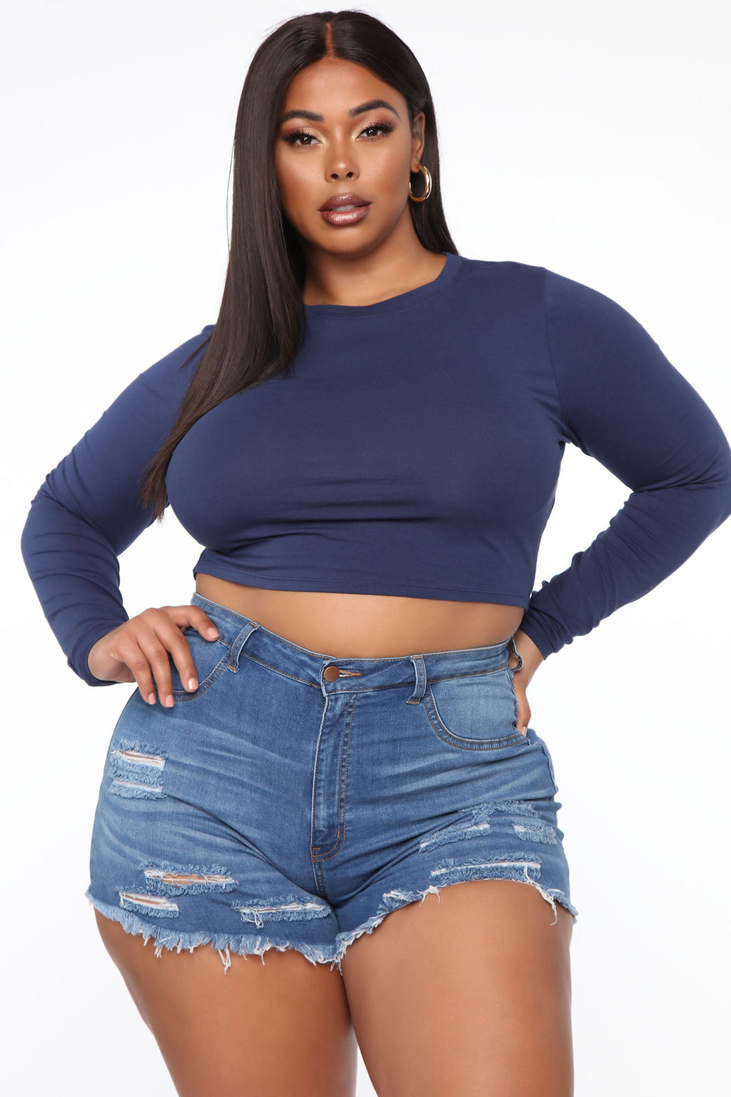 Robin Long Sleeve Top - Navy