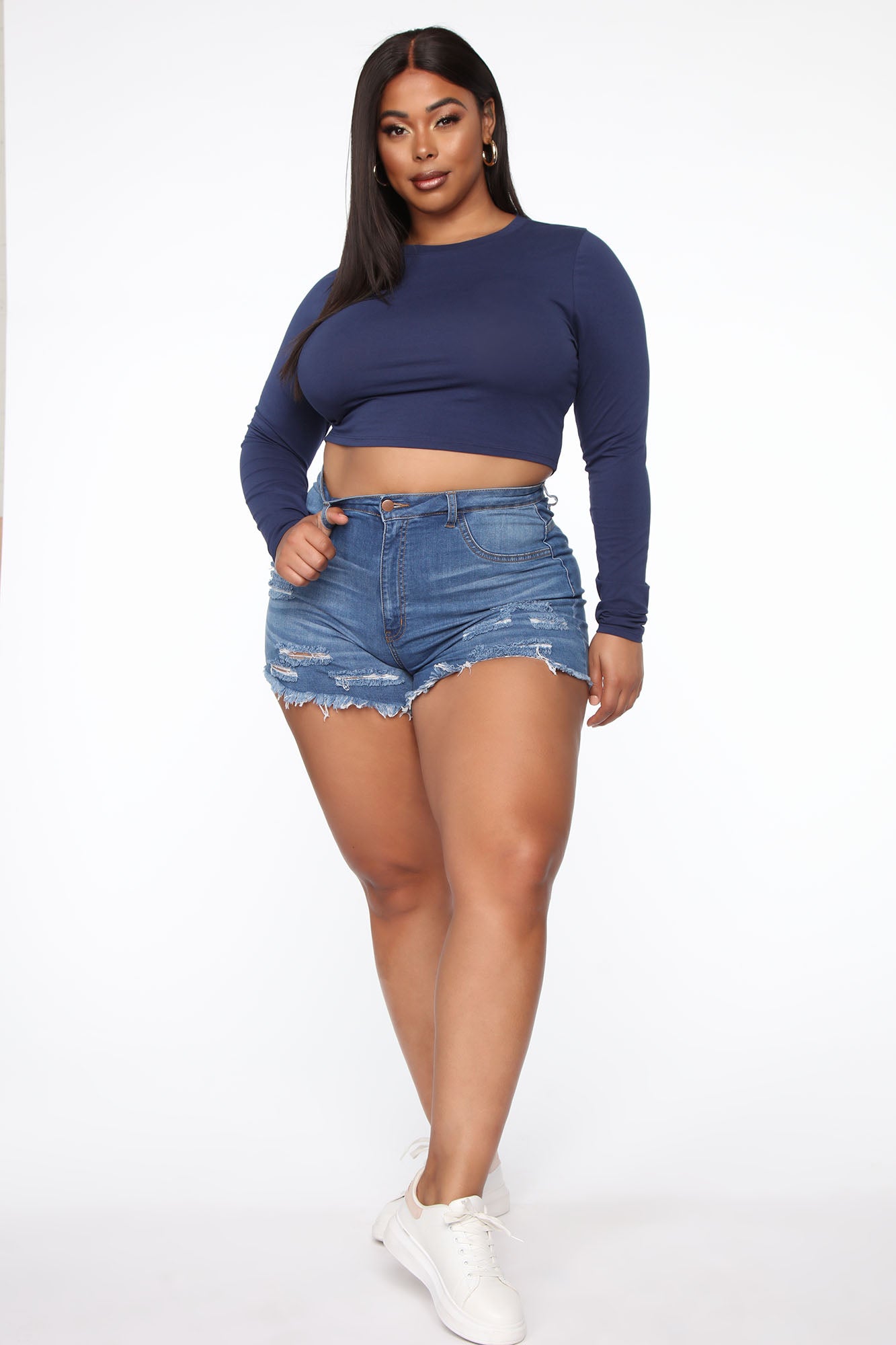 Robin Long Sleeve Top - Navy