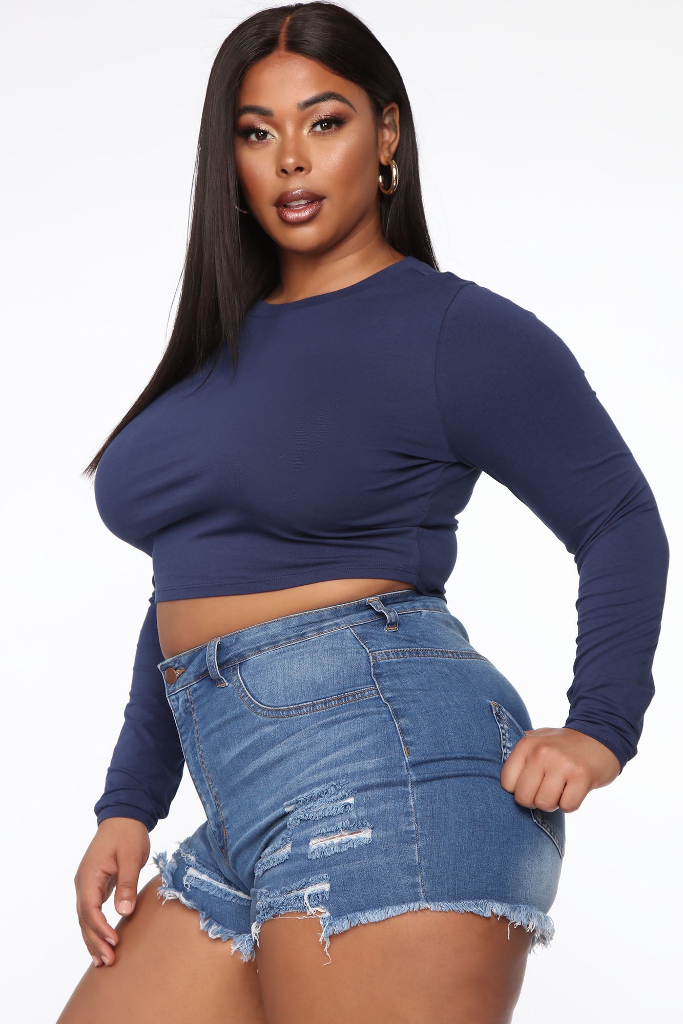Robin Long Sleeve Top - Navy