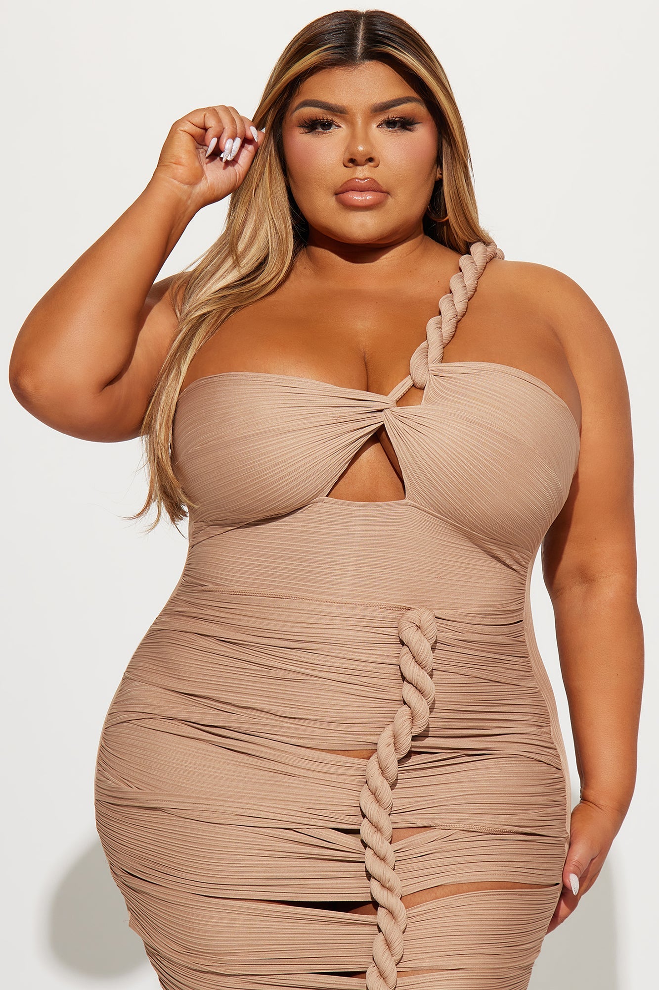 Twist It Up Maxi Dress - Taupe