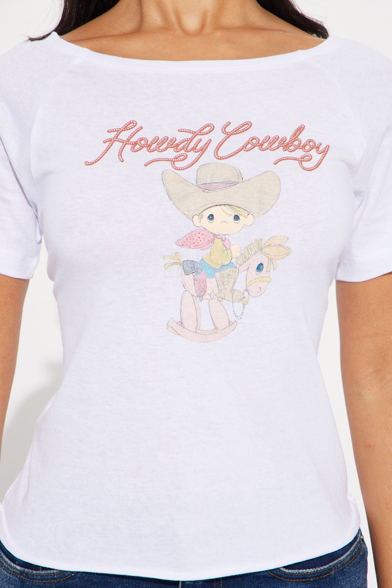 Precious Moments Howdy Off Shoulder Top - White