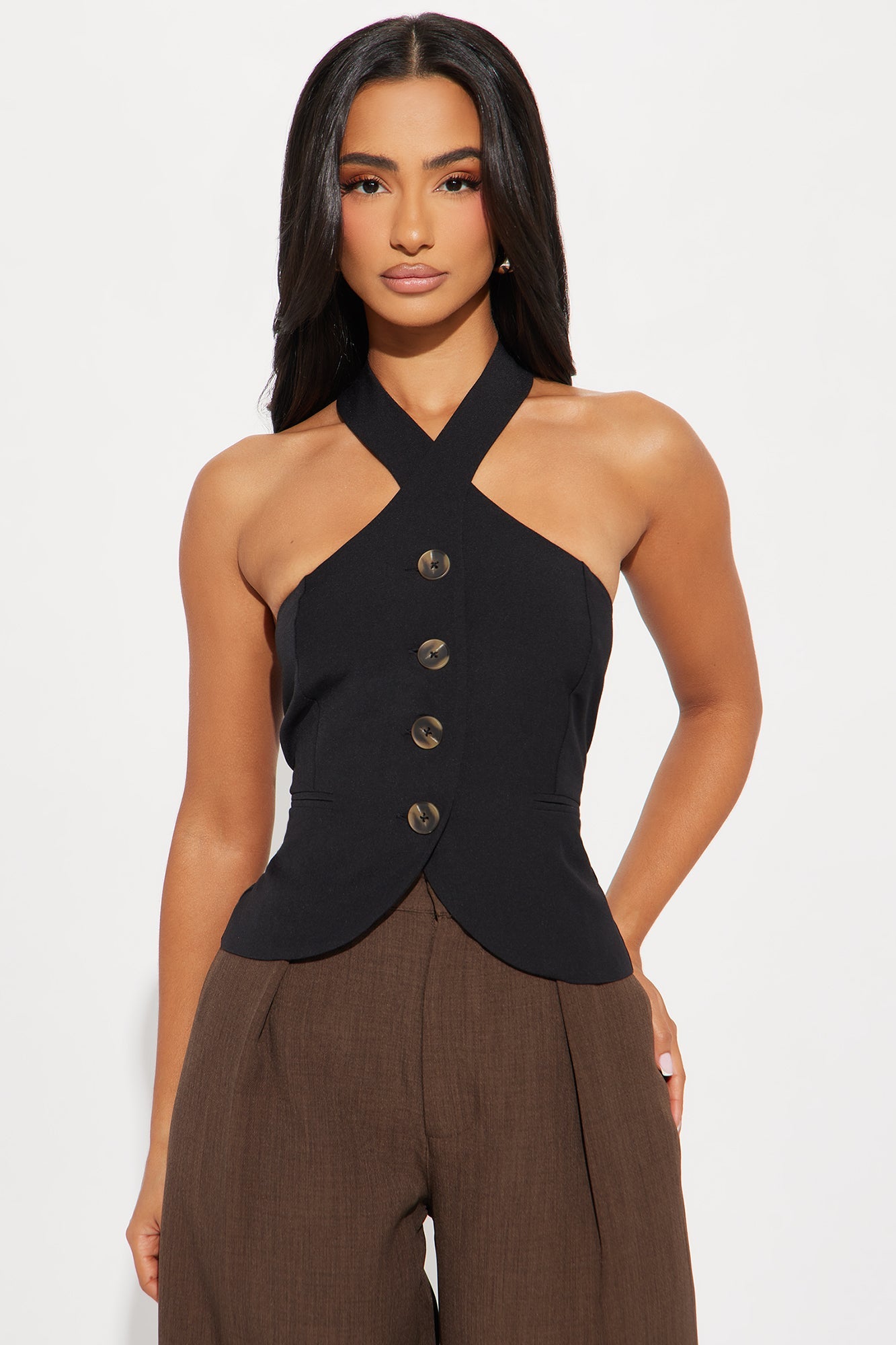 CEO Slay Vest Top - Black