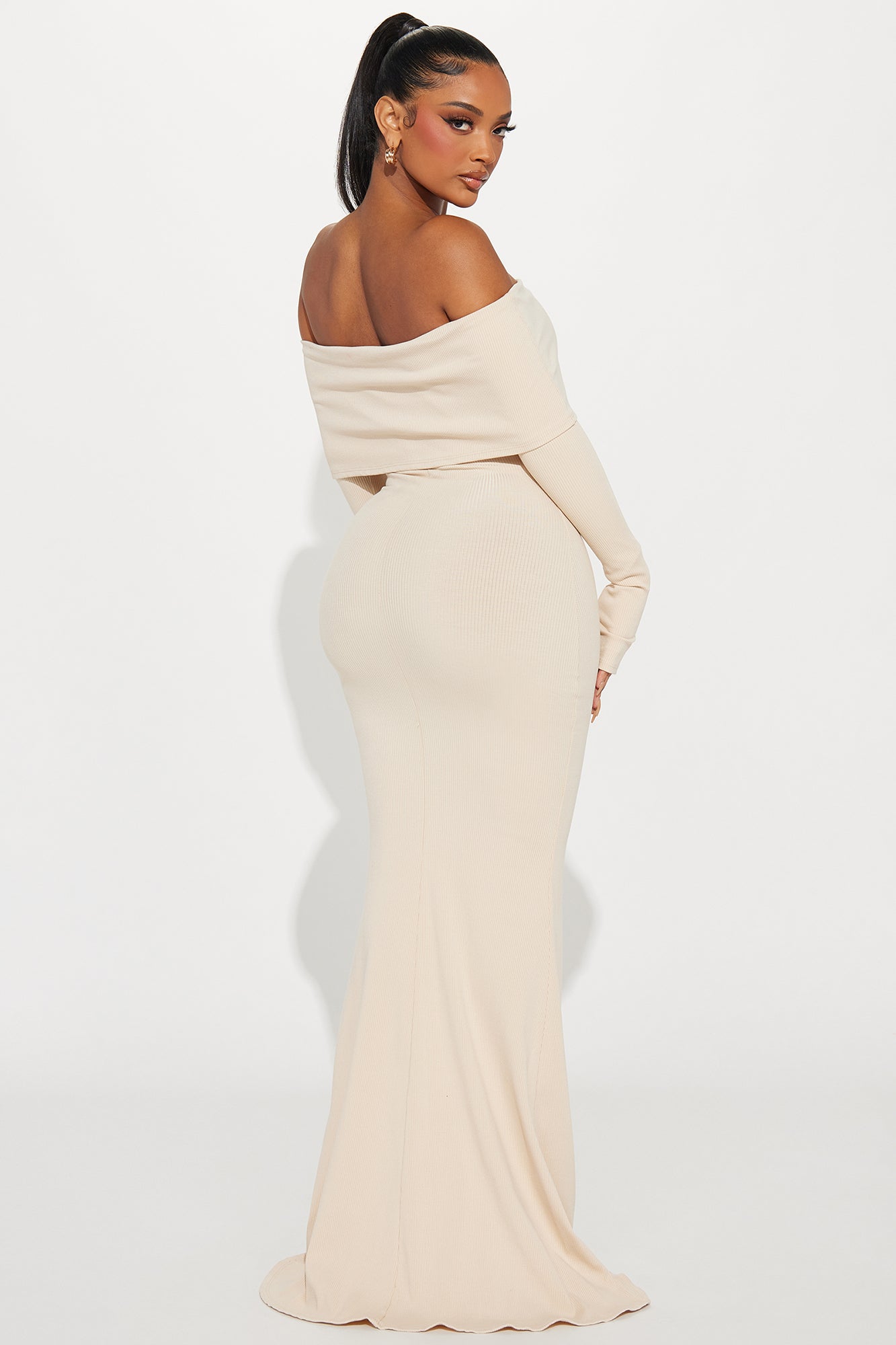 Nayeli Snatched Maxi Dress - Cream