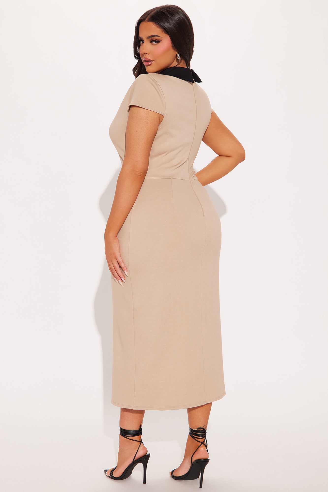All Business Body Sculpting Midi Dress - Taupe/combo