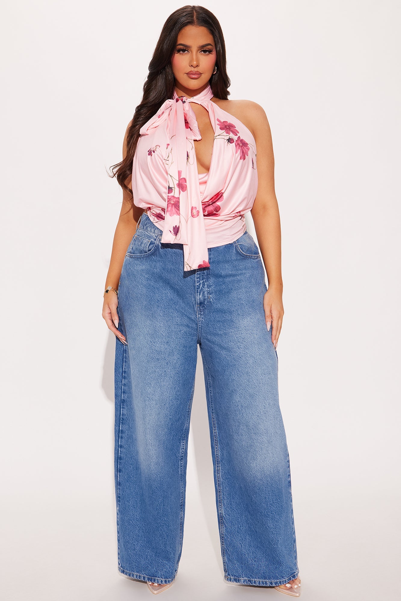 Sweet Talking Floral Halter Top - Pink