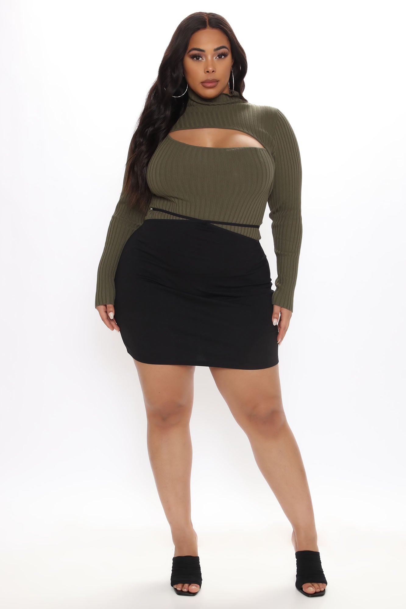 Cut The Antics Sweater Bodysuit - Olive
