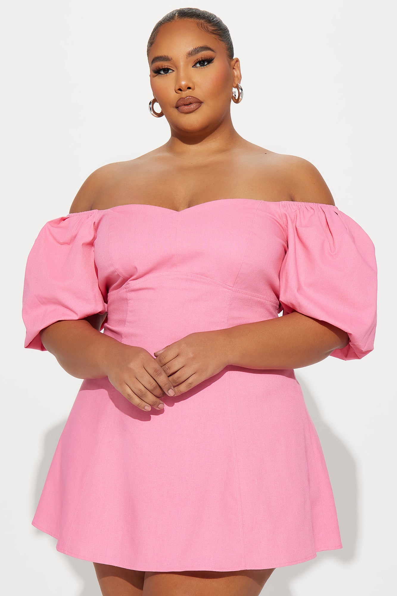 Sienna Linen Mini Dress - Pink