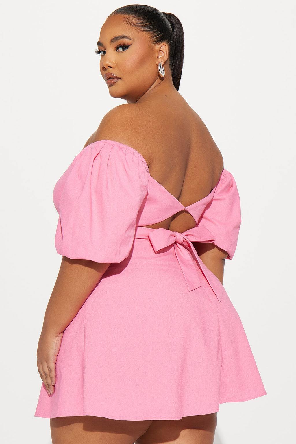 Sienna Linen Mini Dress - Pink