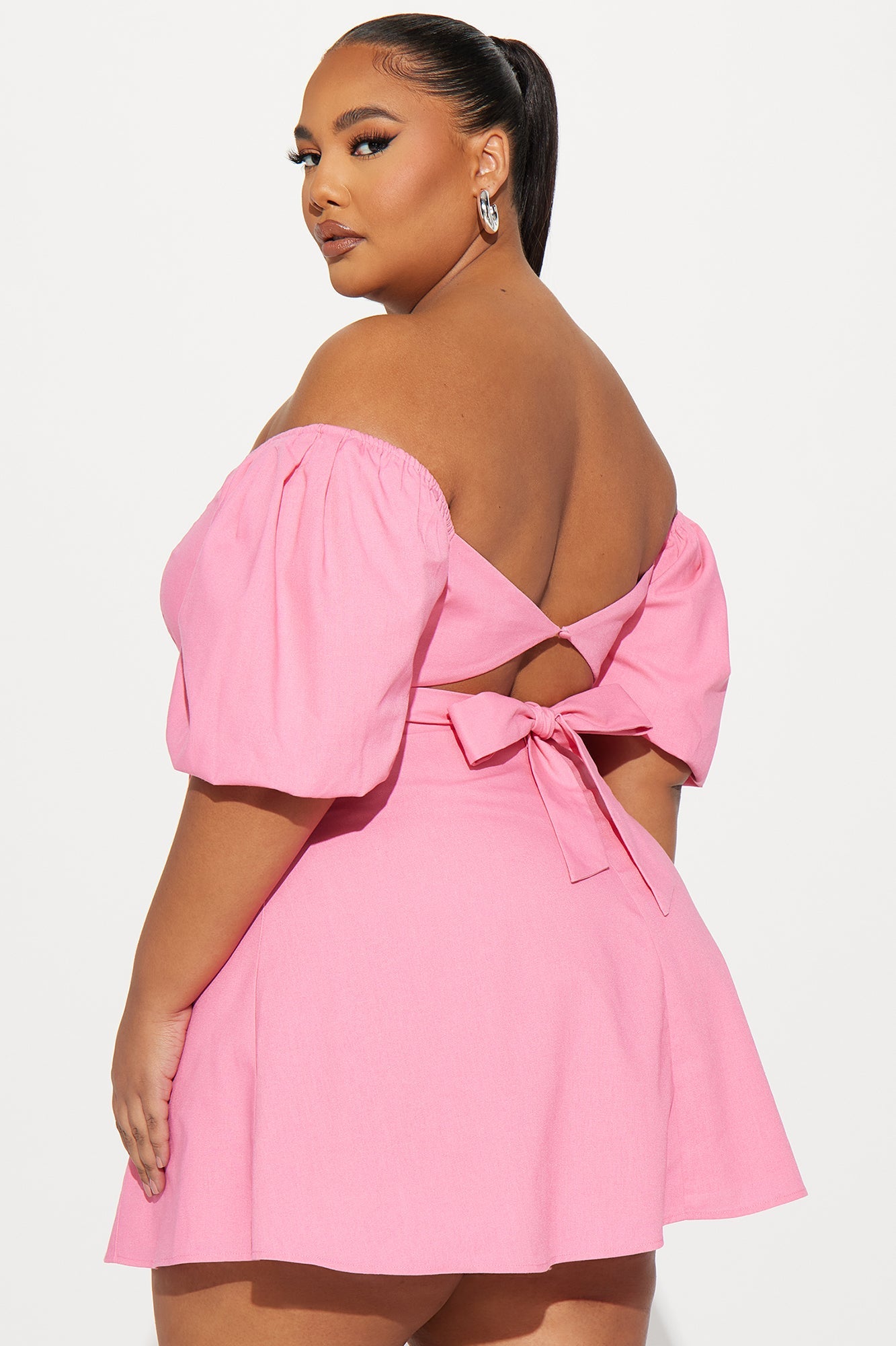 Sienna Linen Mini Dress - Pink