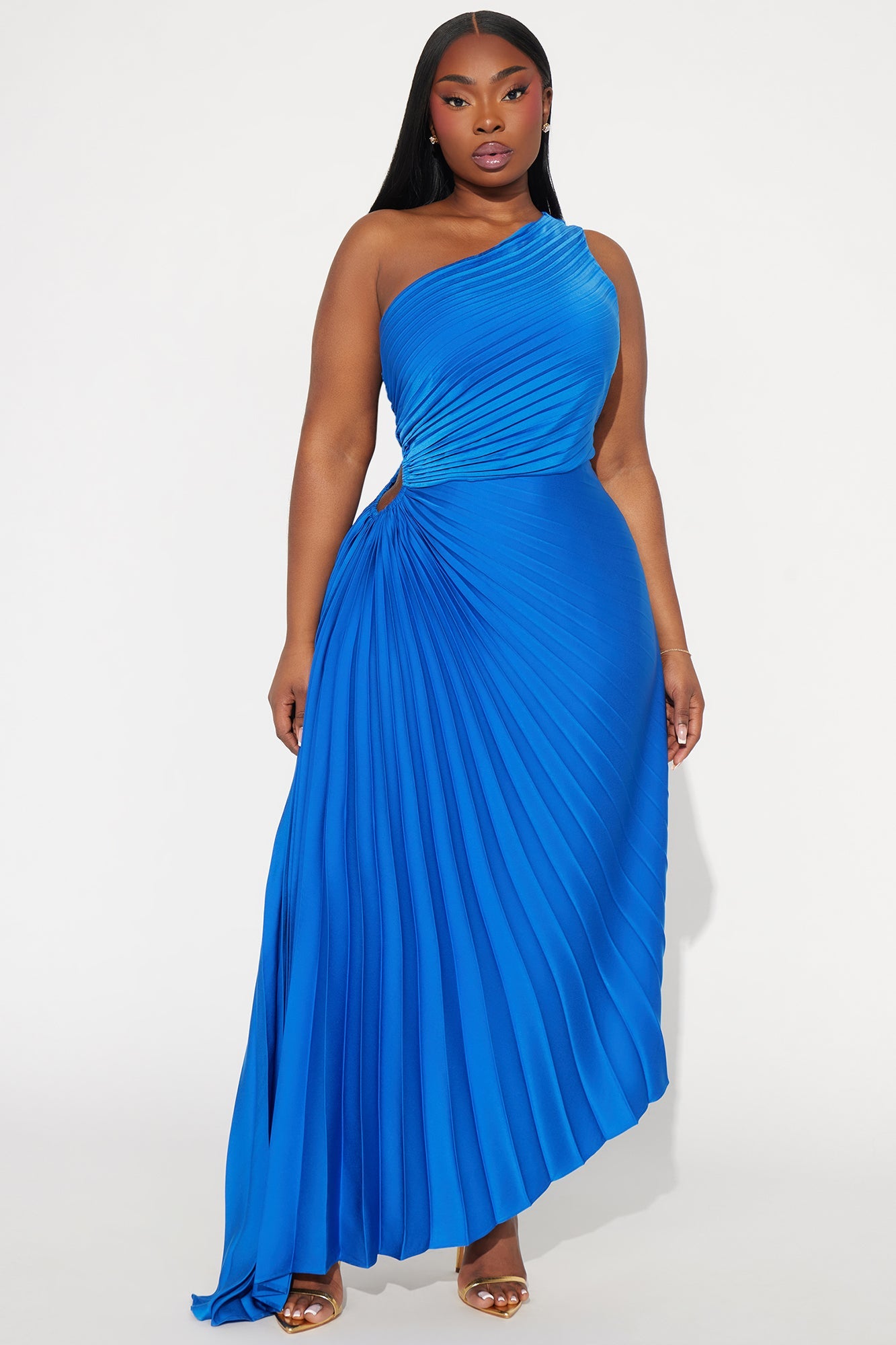 Athena One Shoulder Maxi Dress - Royal