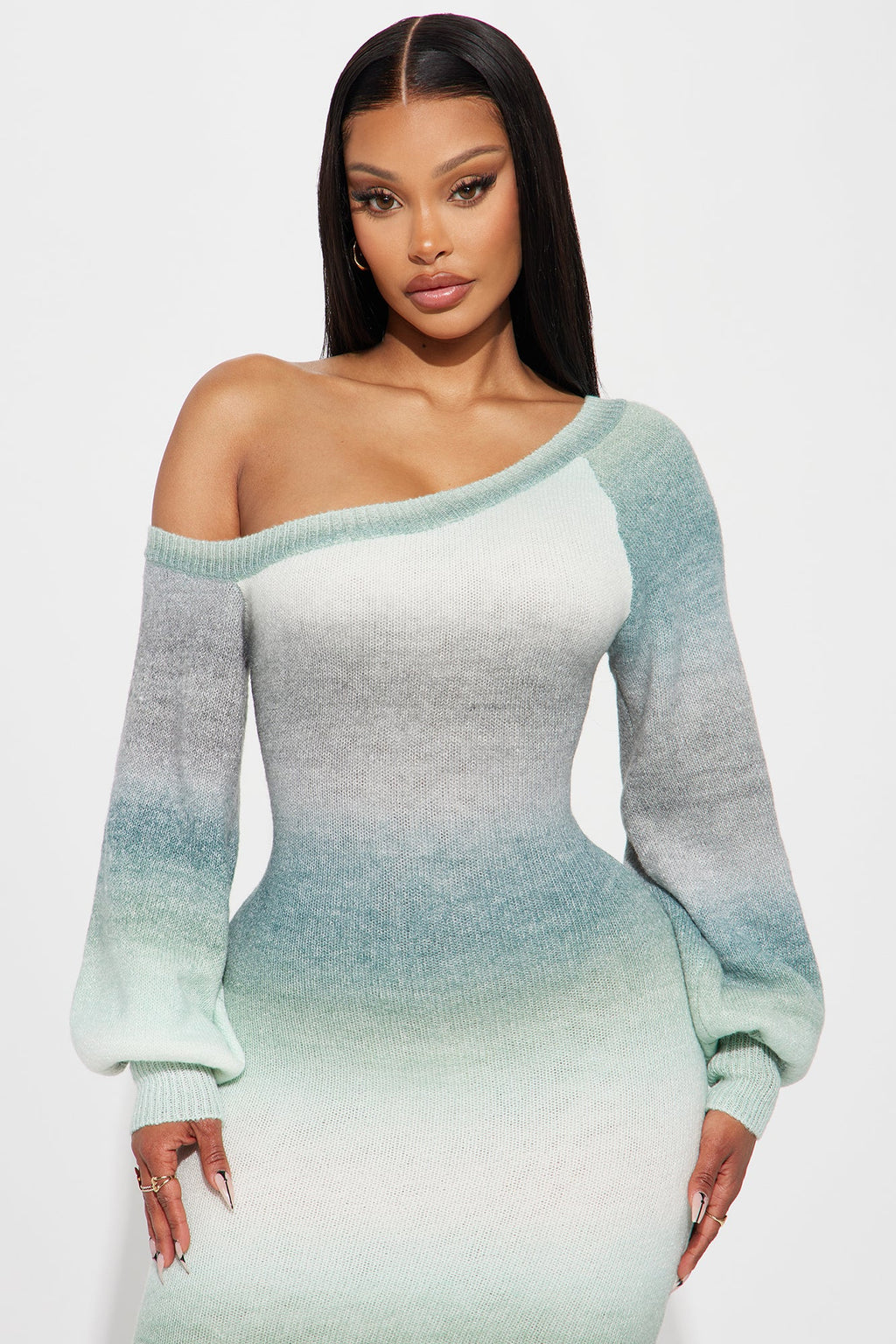 Shyanne Sweater Midi Dress - Green