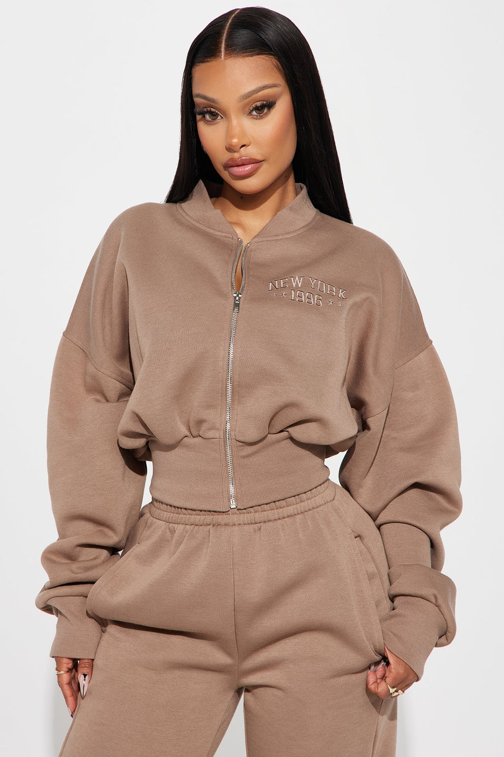 New York Fleece Pant Set - Mocha