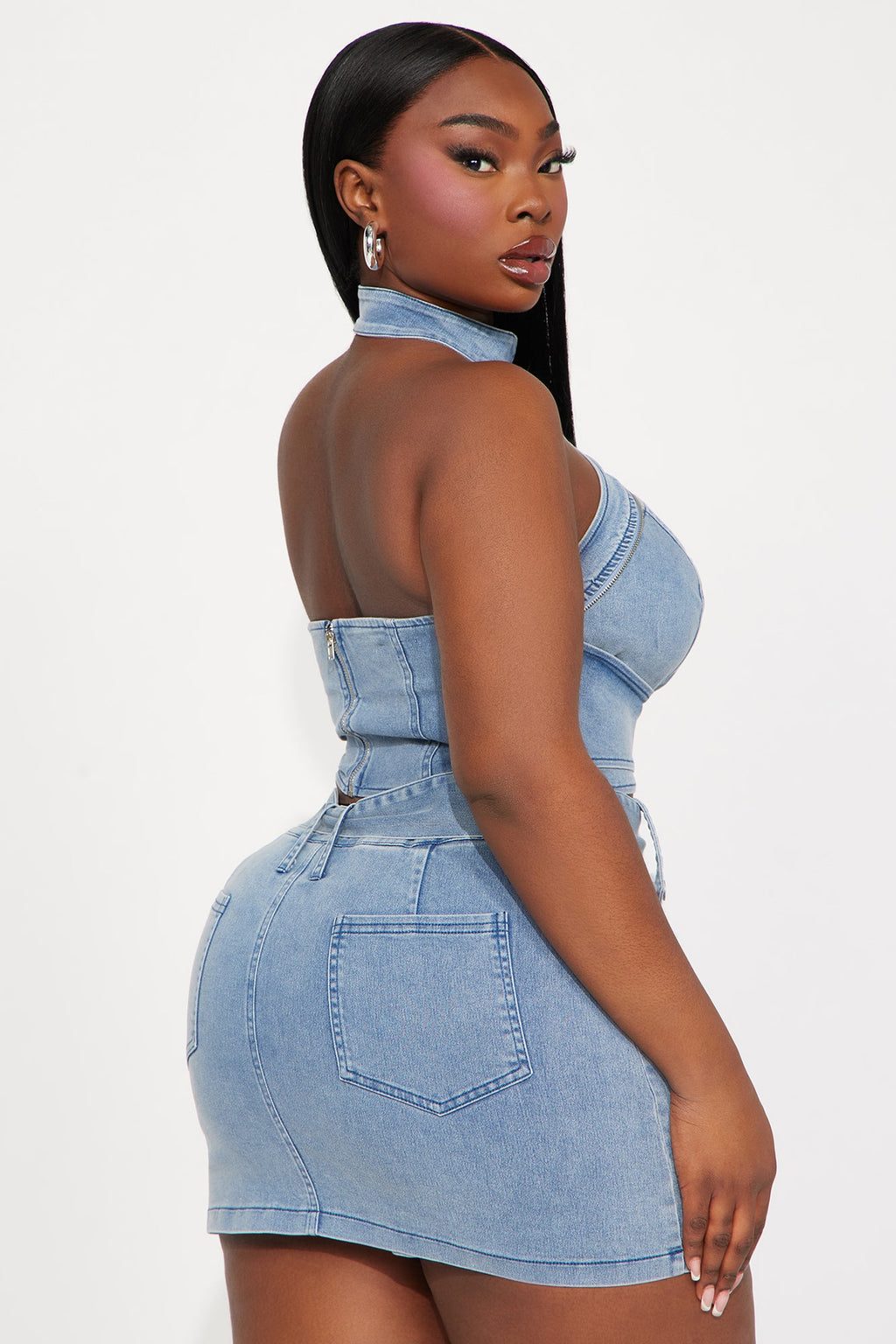 Let Me Adore You Skort Set - Light Wash