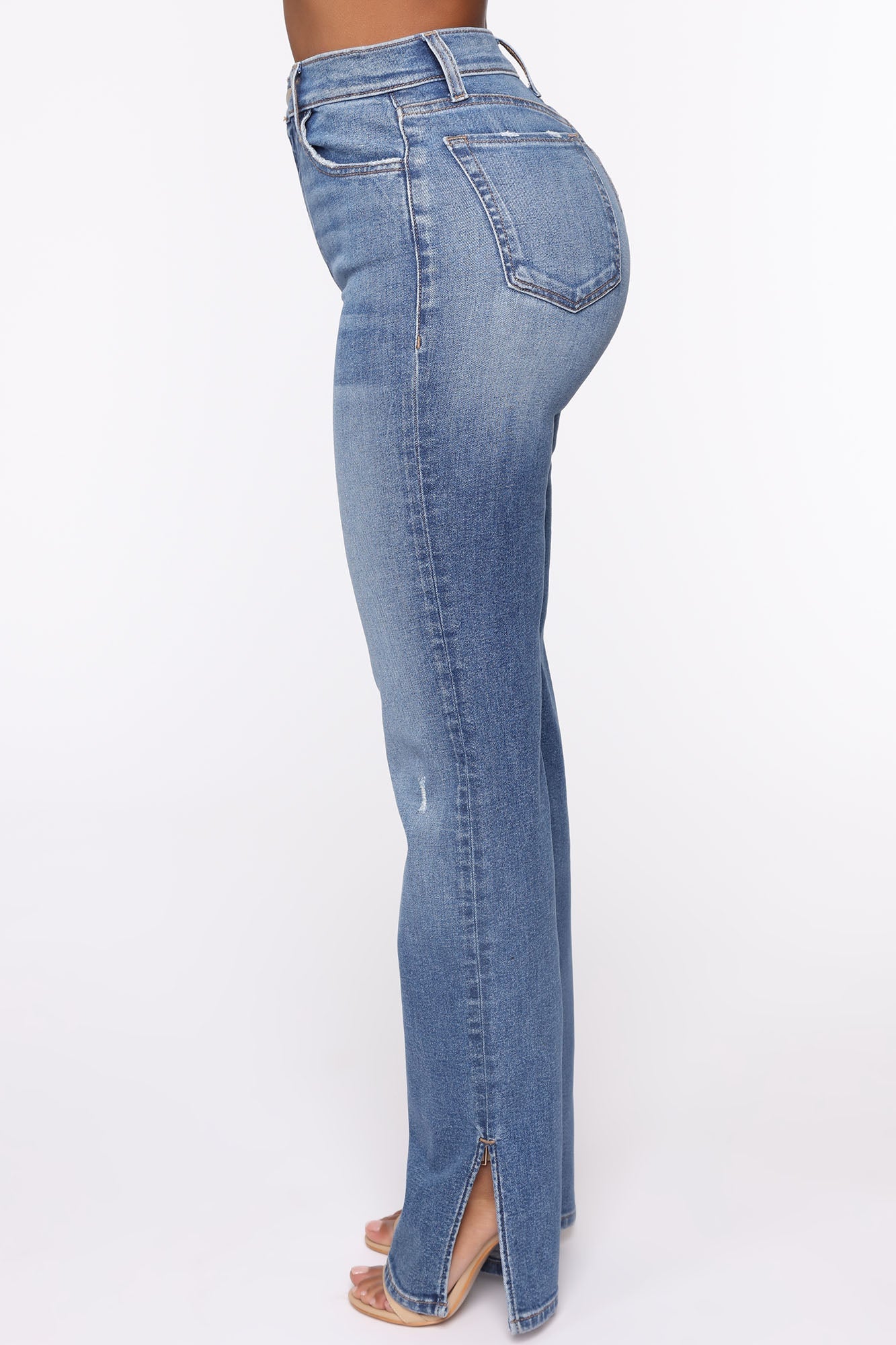 Killing 'Em Softly Side Split Jean - Medium Blue Wash