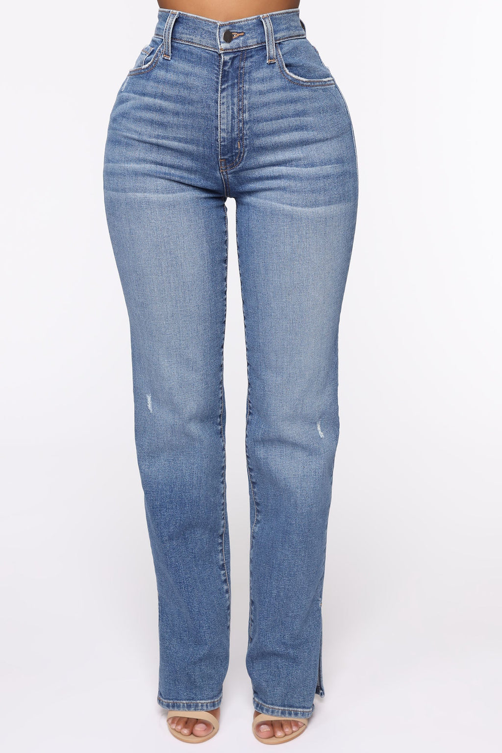 Killing 'Em Softly Side Split Jean - Medium Blue Wash