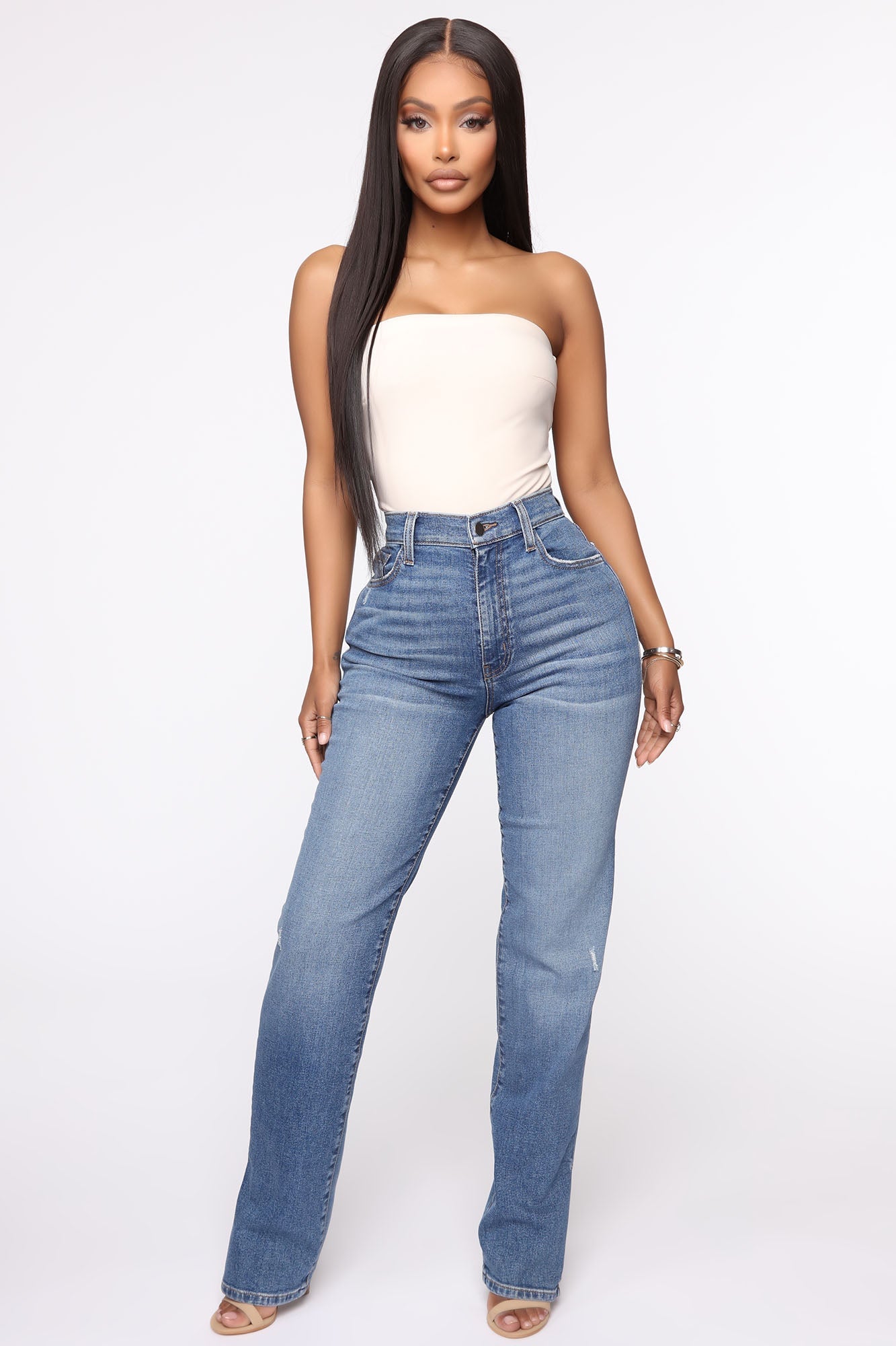 Killing 'Em Softly Side Split Jean - Medium Blue Wash