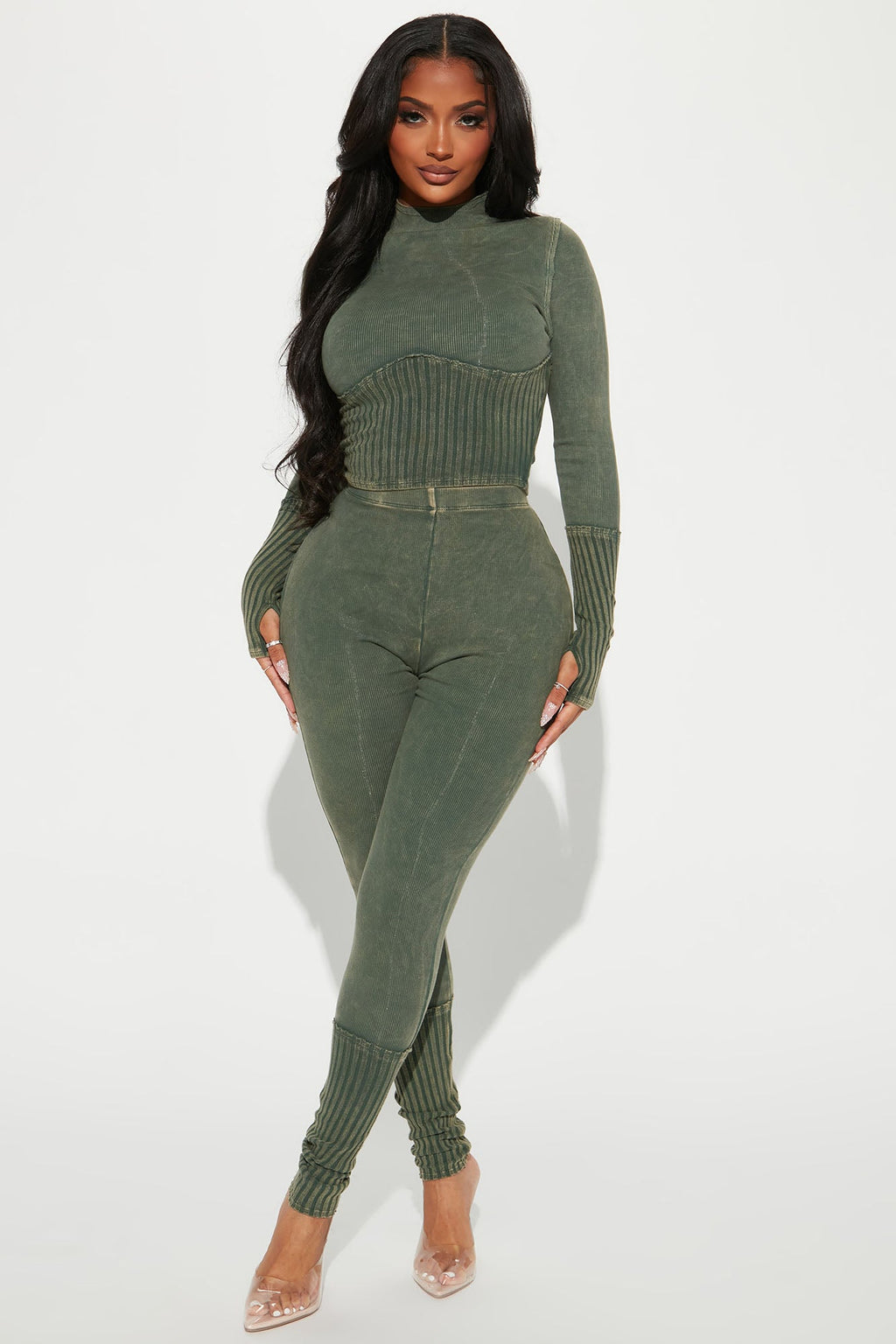 Always Hanging Out Legging Set - Olive