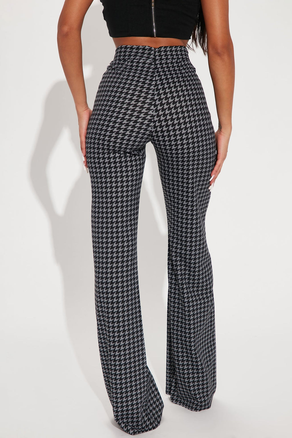 Tall Victoria High Waist Dress Pant Houndstooth - Black/Grey