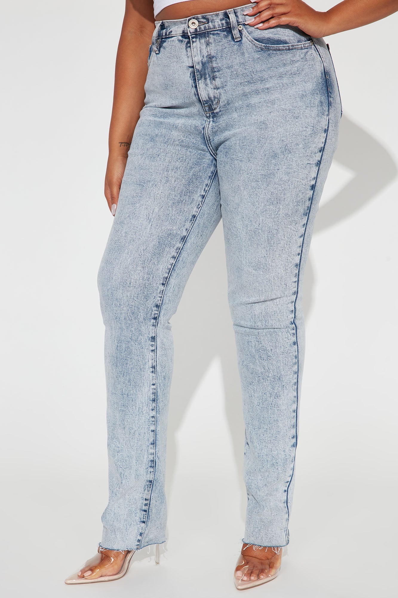 Tall Took Him By Surprise Slim Fit Boyfriend Jeans - Light Blue Wash