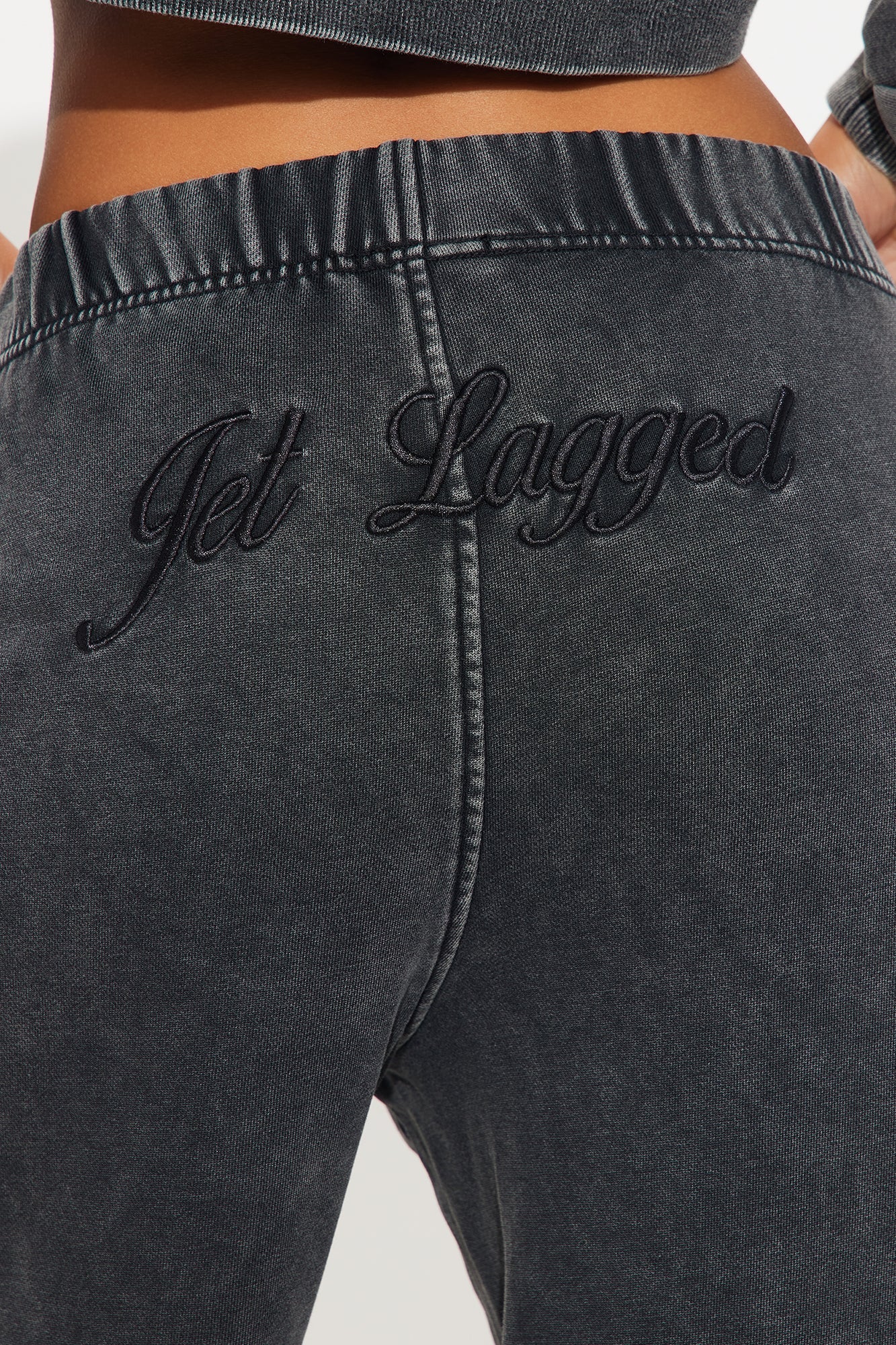 Jet Lagged French Terry Pant Set - Charcoal