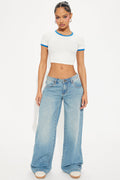 Rubie Non Stretch Wide Leg Jeans - Medium Wash