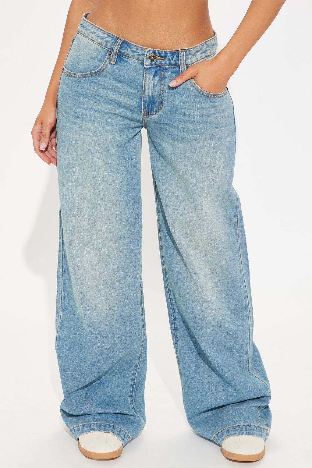 Rubie Non Stretch Wide Leg Jeans - Medium Wash