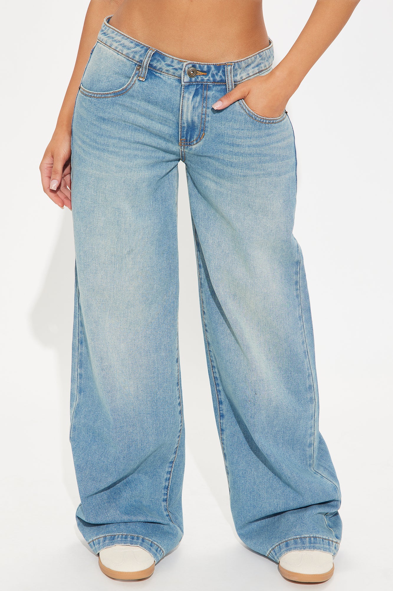 Rubie Non Stretch Wide Leg Jeans - Medium Wash
