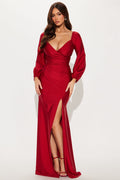 Denise Off Shoulder Maxi Dress - Red