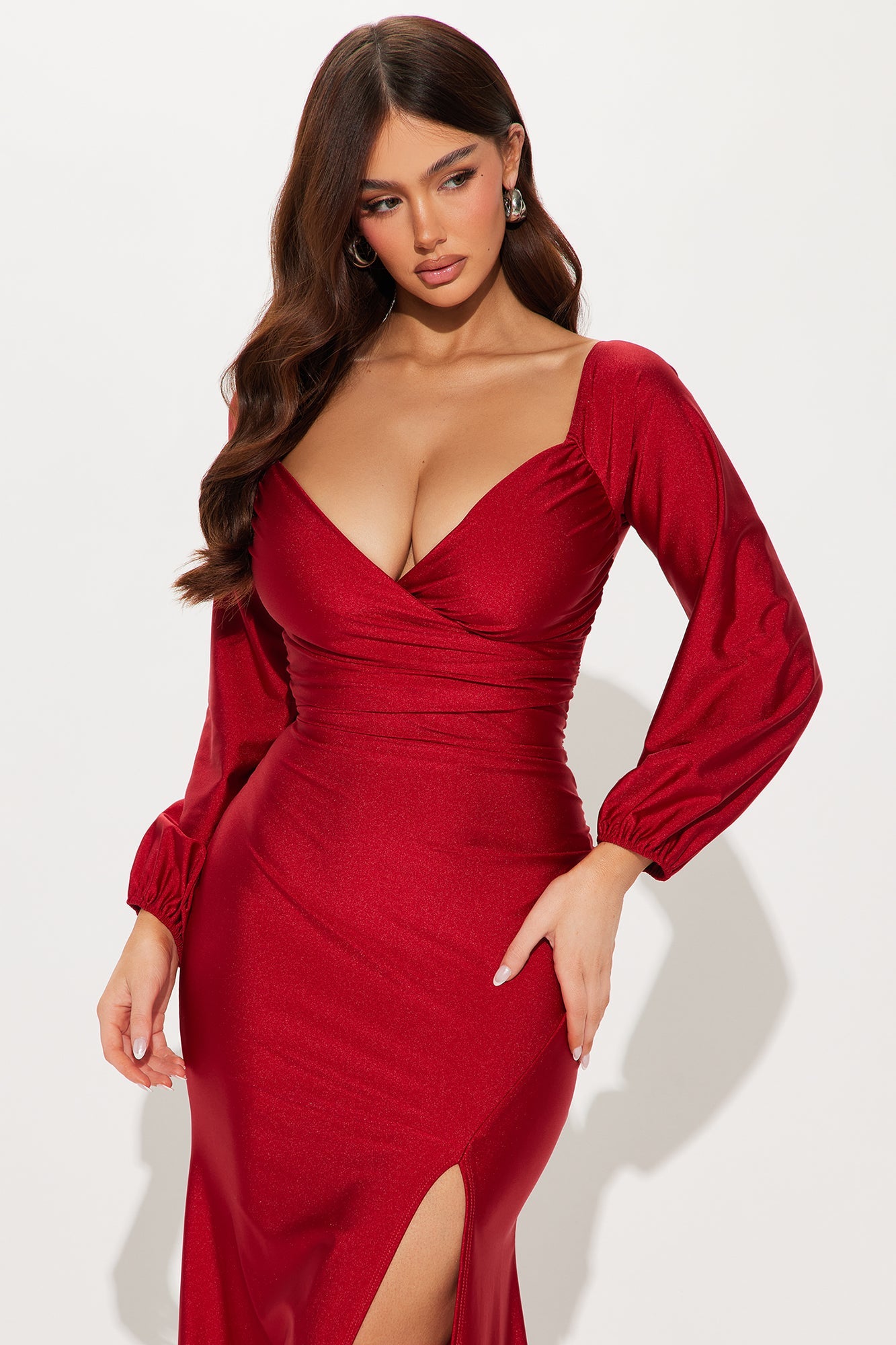 Denise Off Shoulder Maxi Dress - Red