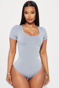 Tabitha Short Sleeve Bodysuit - Slate Blue