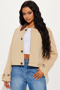 Asking Questions Barn Jacket - Khaki/combo