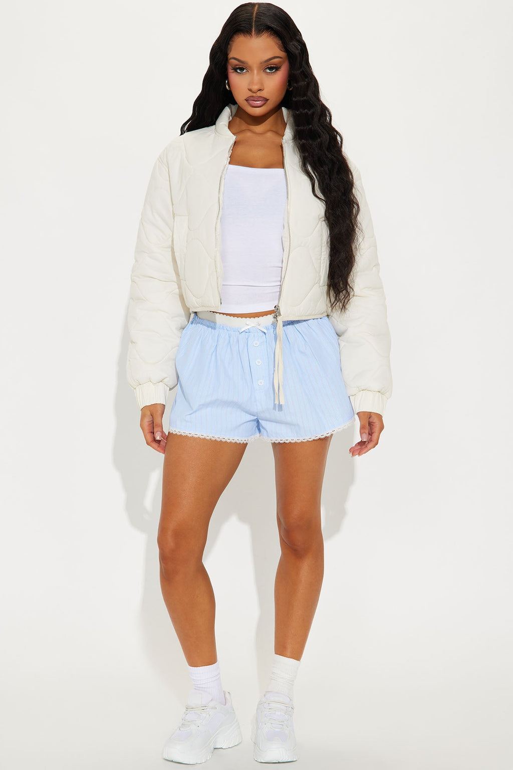 Up In The Lifts Lightweight Quilted Jacket - Cream