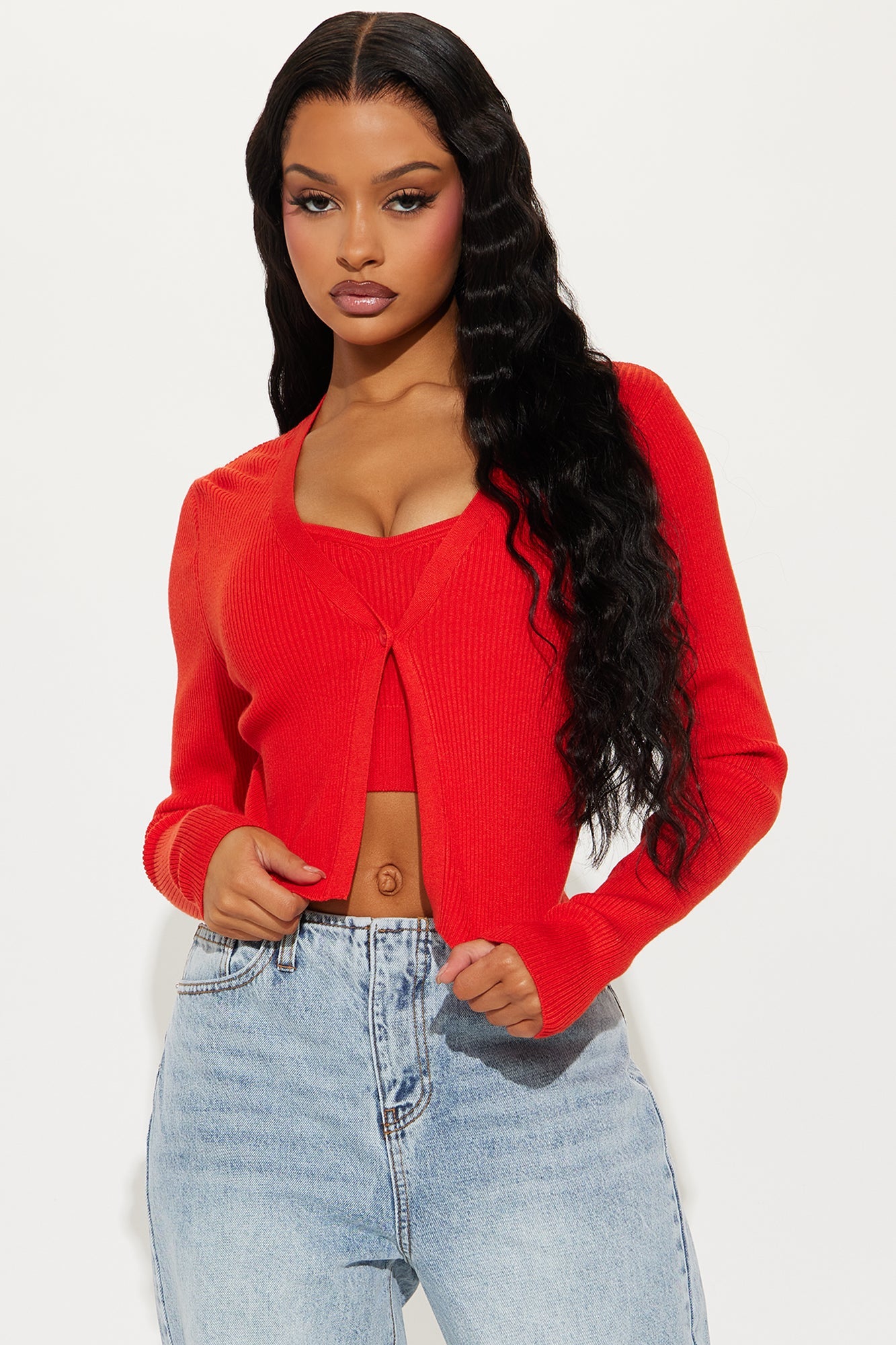 Annalise 2 Piece Sweater Set - Red