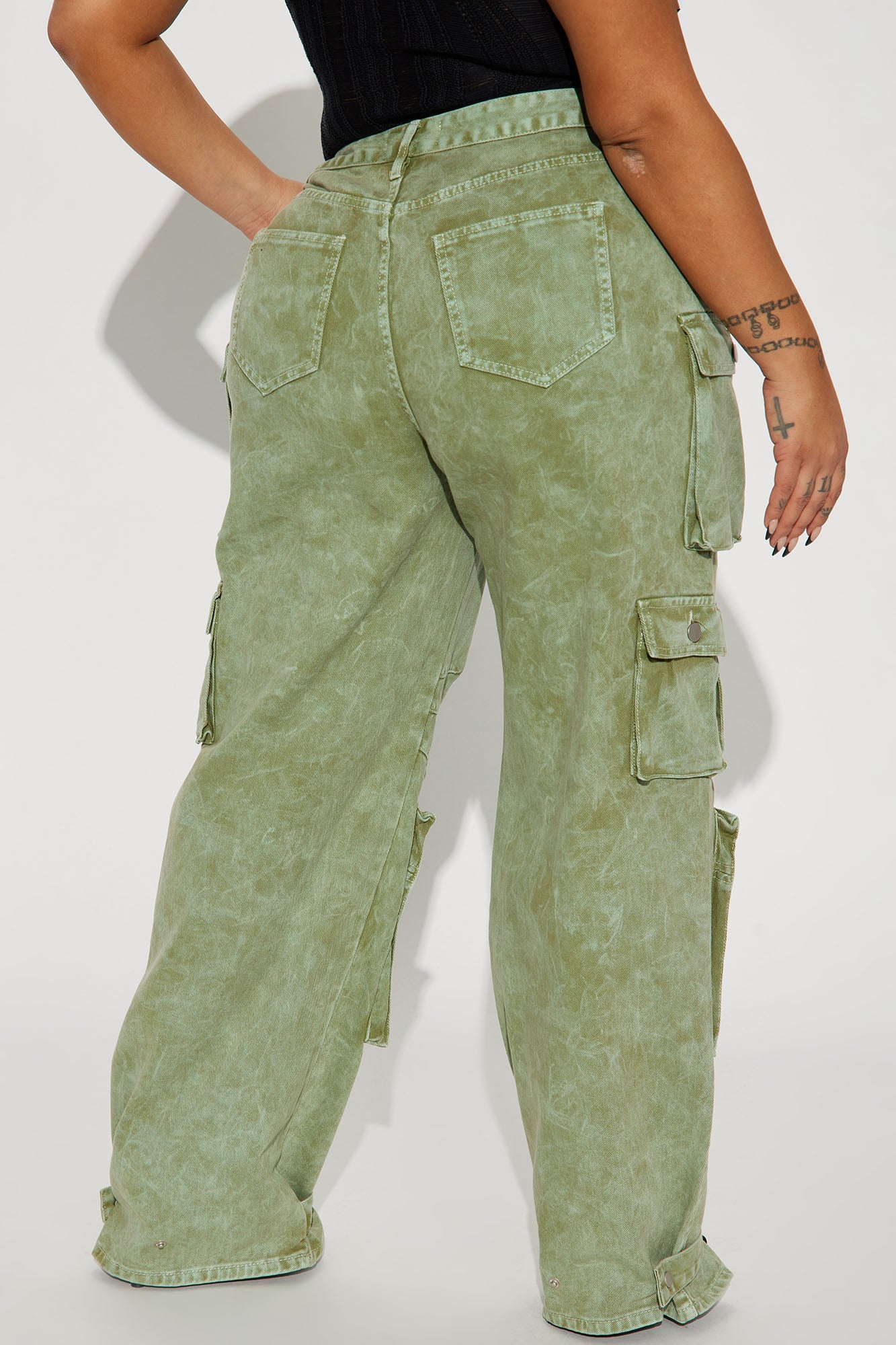 Billie Low Slung Cargo Jeans - Green