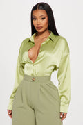 Ariel Satin Shirt - Green