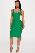 Elise Bandage Midi Dress - Kelly Green