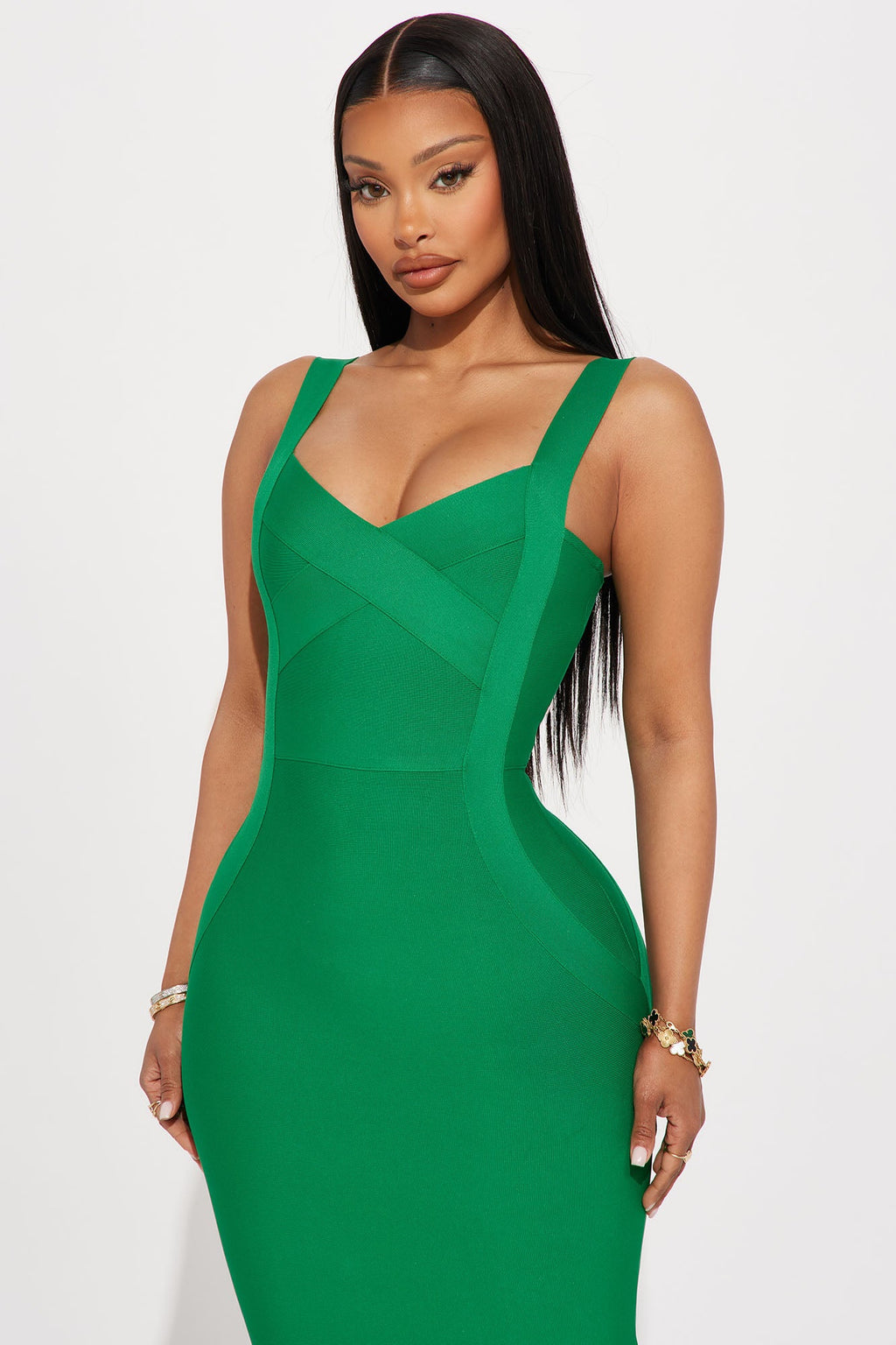 Elise Bandage Midi Dress - Kelly Green