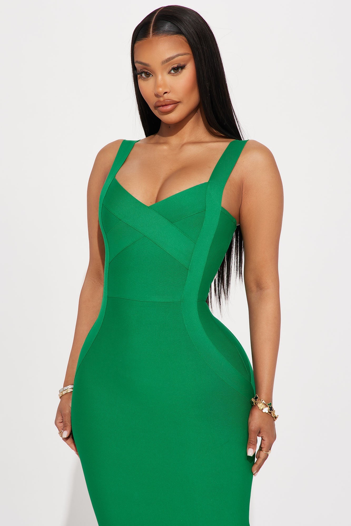 Elise Bandage Midi Dress - Kelly Green