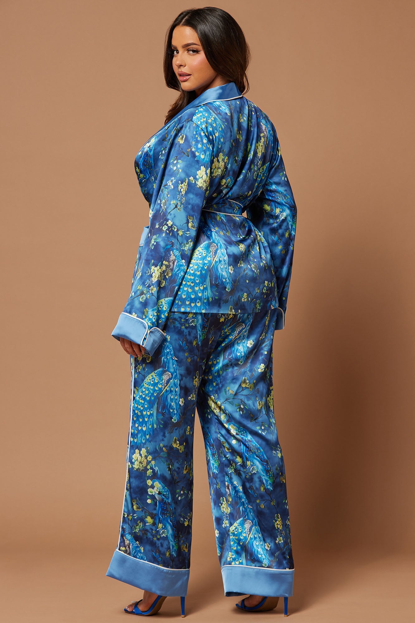 Mallory Satin Pant Set - Blue