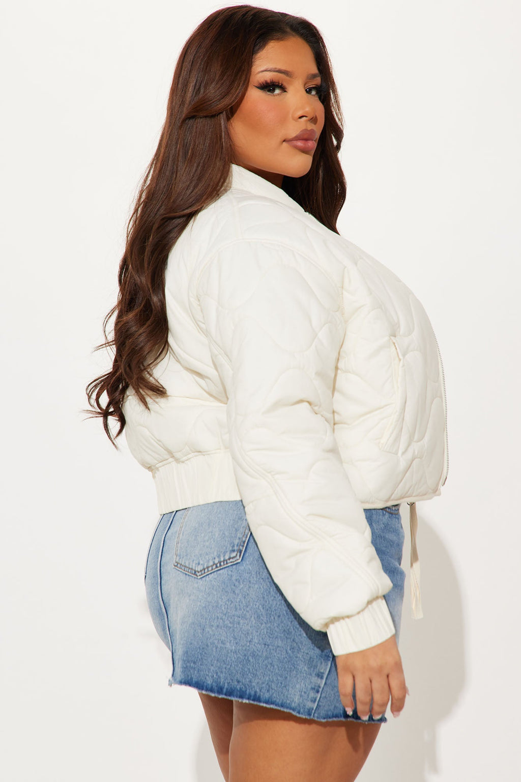 Up In The Lifts Lightweight Quilted Jacket - Cream
