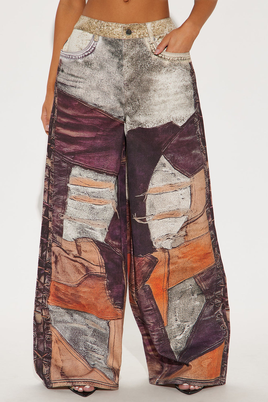 Mixed Emotions Wide Leg Pant - Multi Color