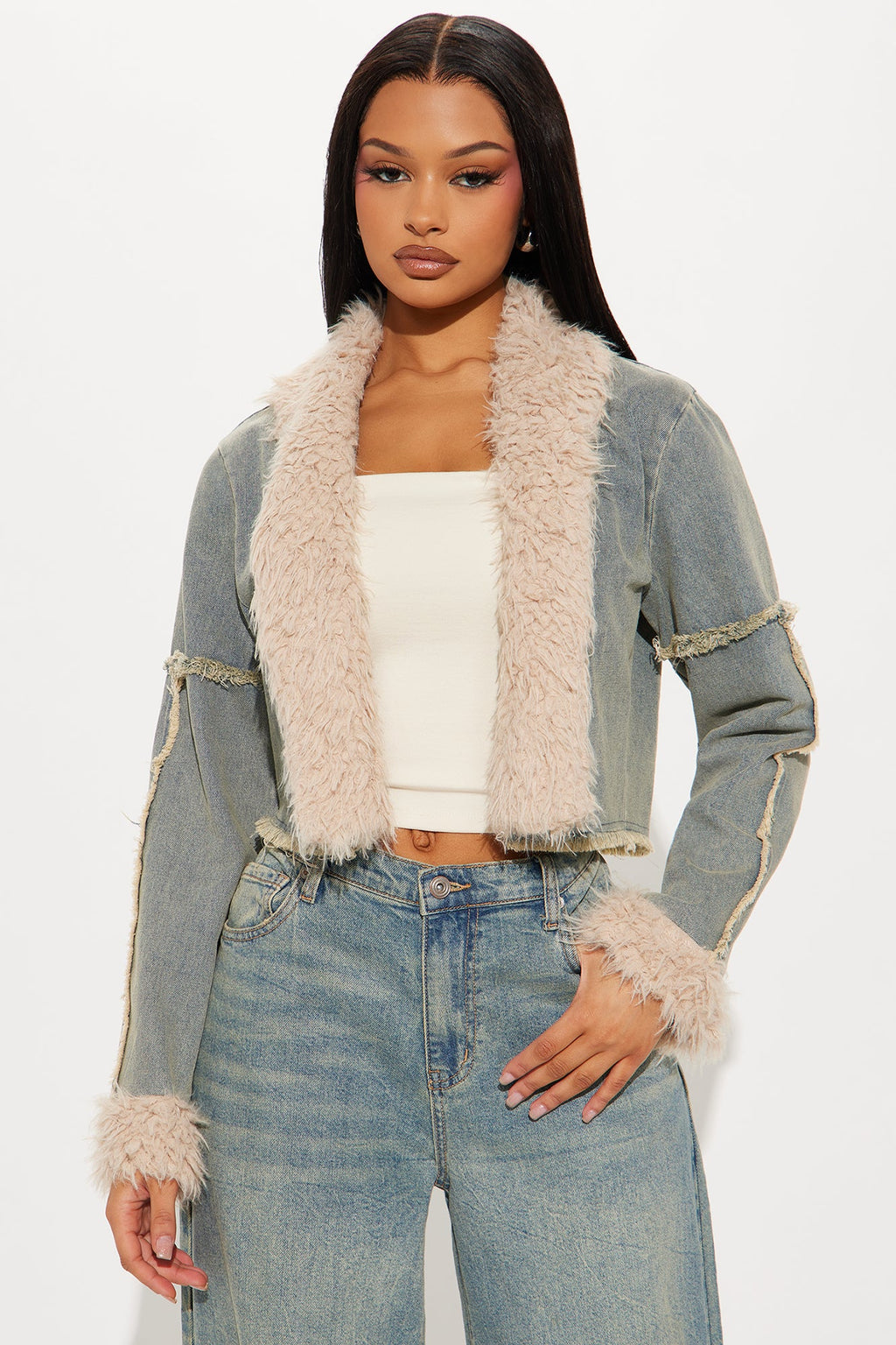 Rogue Cropped Denim Jacket - Medium Wash