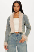 Rogue Cropped Denim Jacket - Medium Wash
