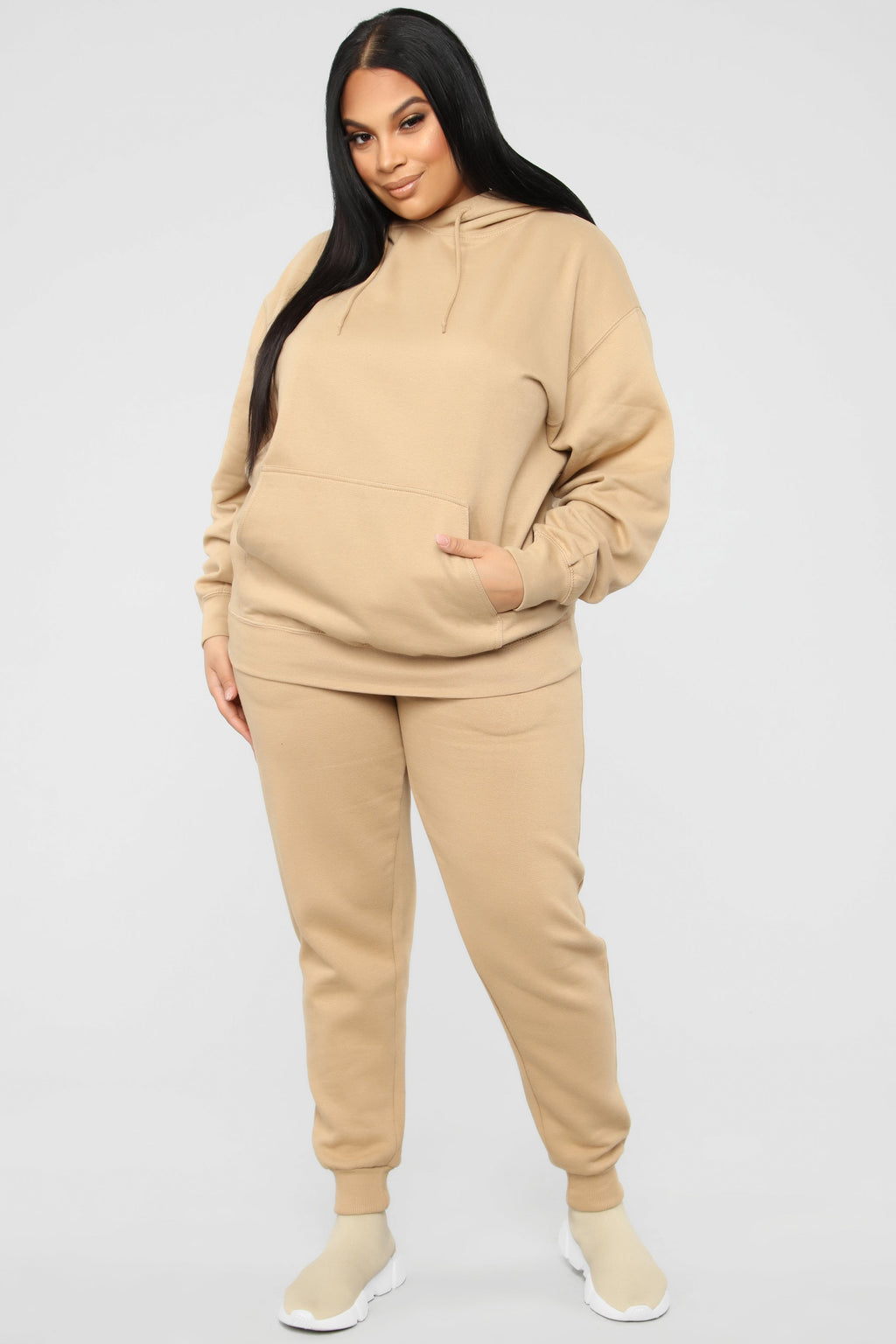 Stole Your Boyfriend's Oversized Hoodie - Nude