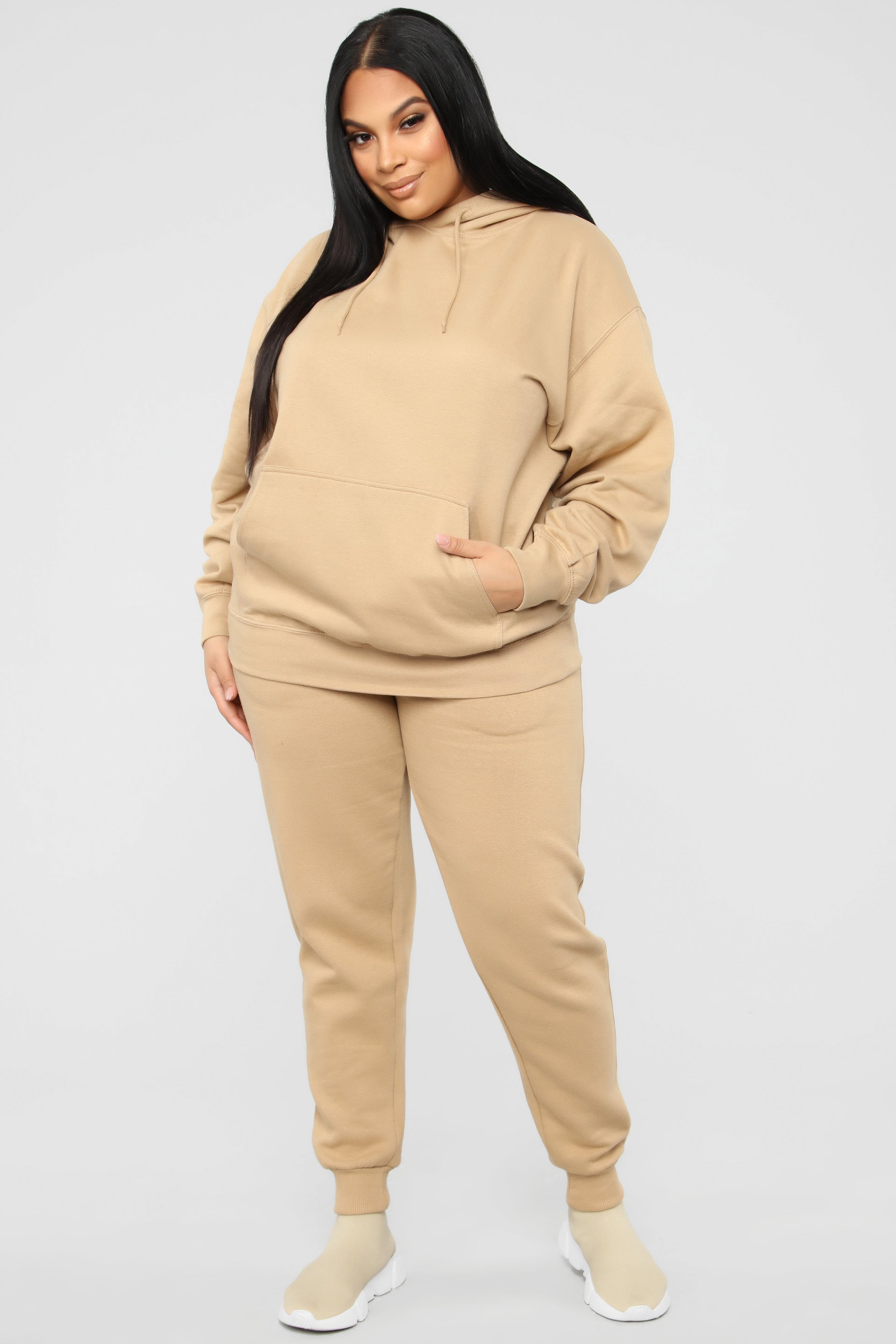 Stole Your Boyfriend's Oversized Hoodie - Nude