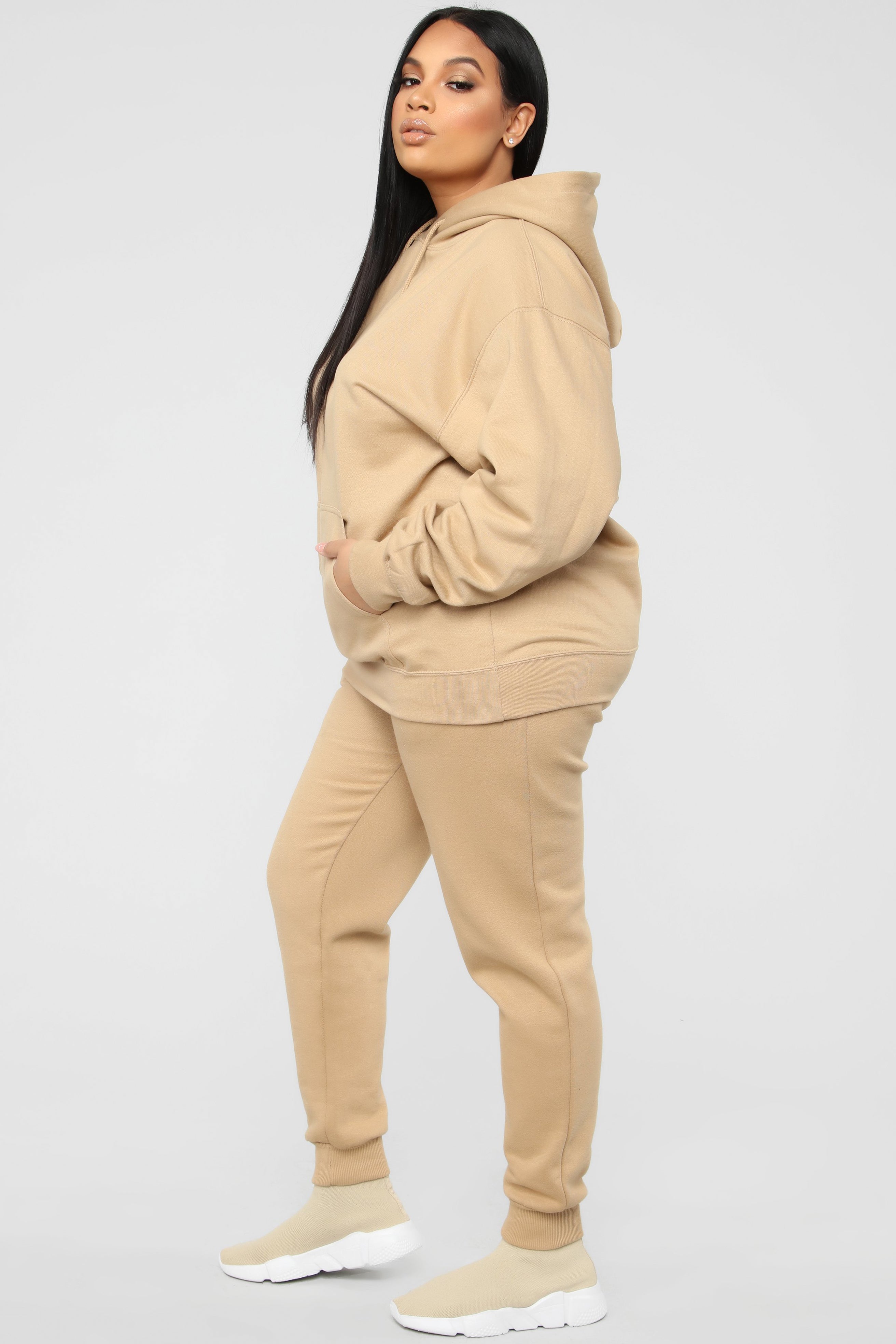 Stole Your Boyfriend's Oversized Hoodie - Nude