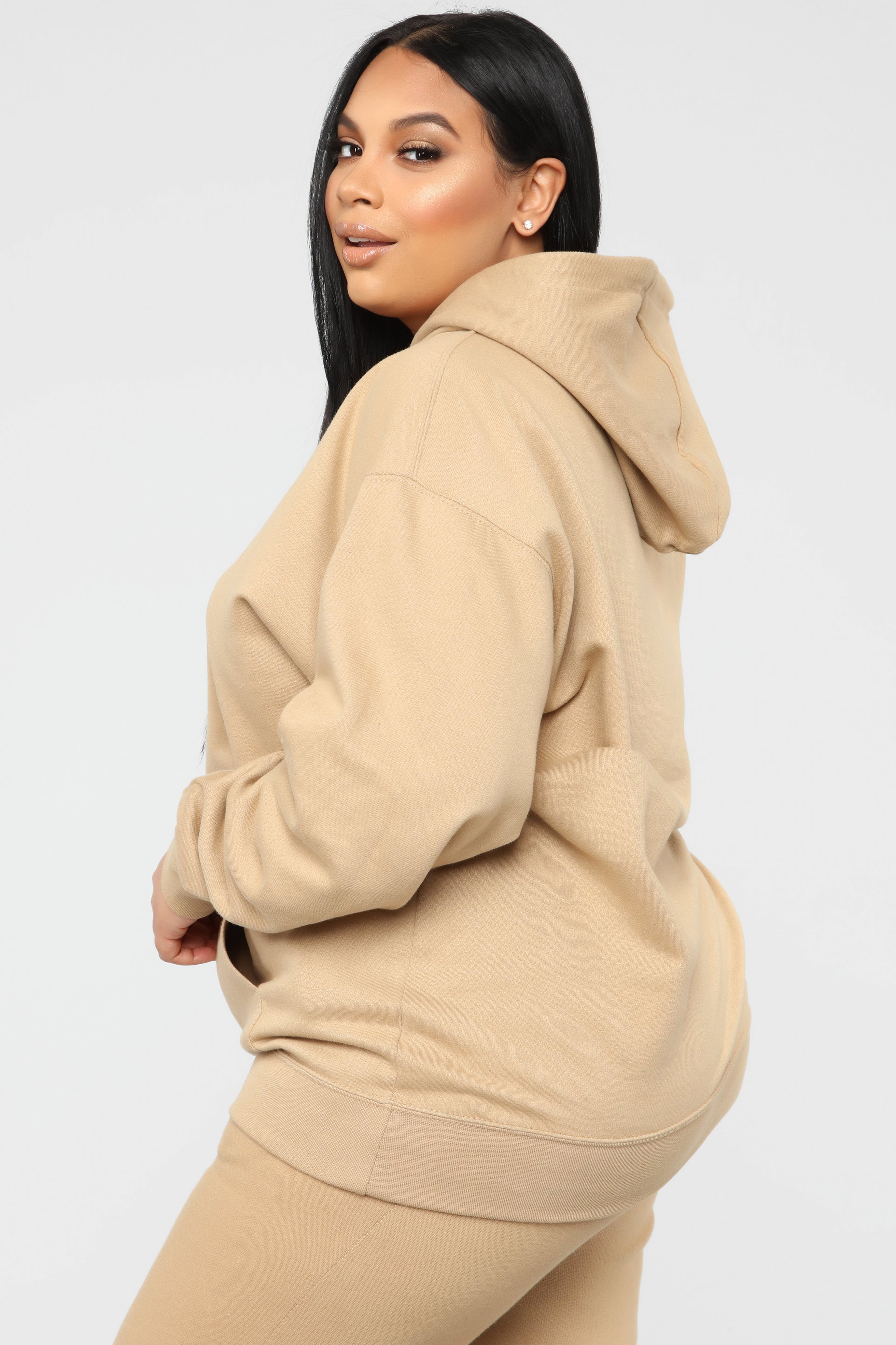 Stole Your Boyfriend's Oversized Hoodie - Nude